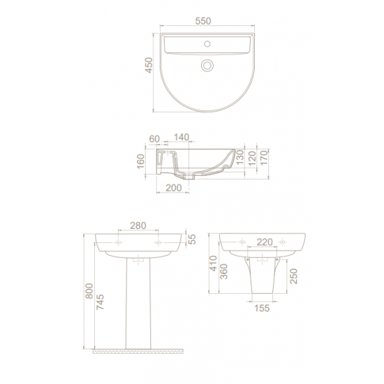 Κρεμαστός Νιπτήρας Πορσελάνης 55x45cm Cerastyle Bella 003300-u Λευκό Κρεμαστός Νιπτήρας Πορσελάνης 55x45cm Cerastyle Bella 003300-u Λευκό